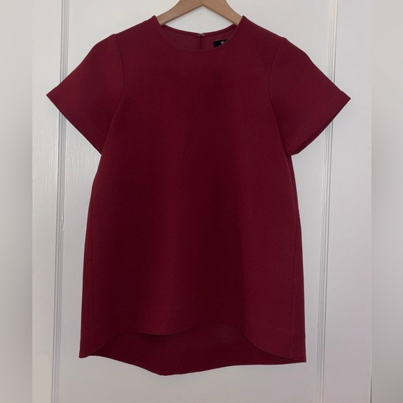 Madewell Tailored Tee in Burgundy - Picture 2 of 9